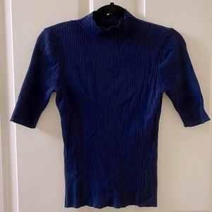 INC navy sweater ribbed